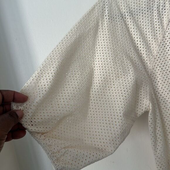 A Piece Apart Cream Perforated Tiered Maxi Dress 0 - Picture 4 of 11